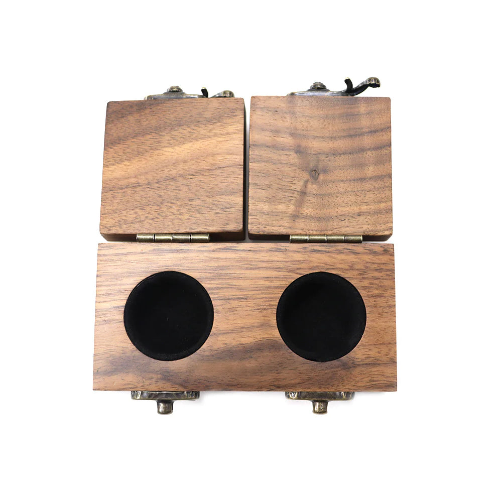 Double-Cover Walnut Box with Wooden Lock