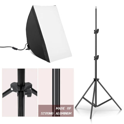 Universal Softbox Lighting Kit – 50x70CM, 2M Tripod, 85W Mushroom Light