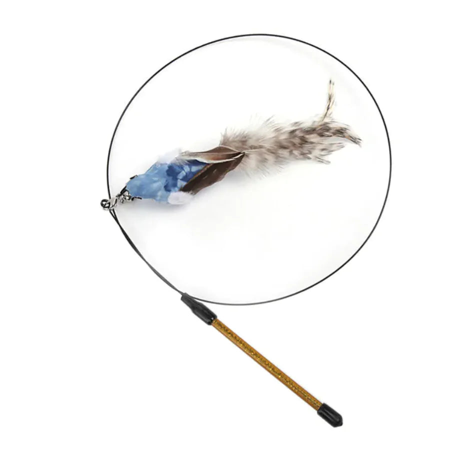 Steel Wire Feather Cat Teaser Wand