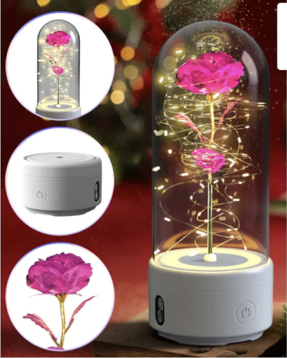 2-in-1 Rose LED Light & Bluetooth Speaker