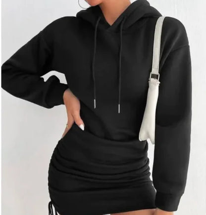 Cozy Hood Long Sleeve Dress