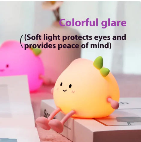 Small Fart Peach Small Night Lamp Rechargeable Eye Protection