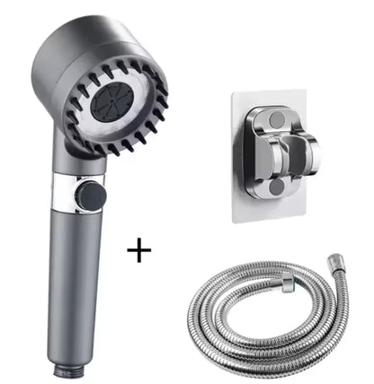 High Pressure Shower Head: 4 Modes with Filter & One-Key Stop