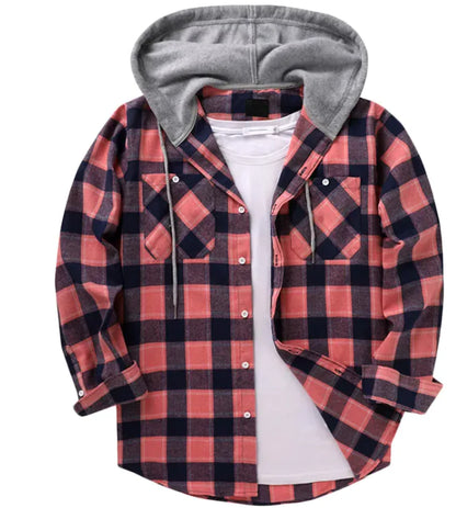 Plaid Hood Casual Shirt