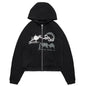 Y2K Rhinestone Autumn Goth Hoodie