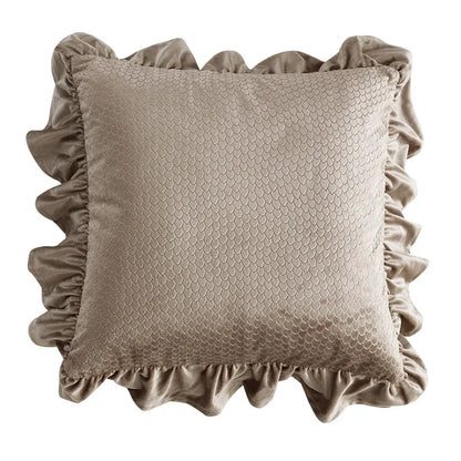 Jacquard Ruffle Cushion Cover Velvet Sofa Cushion Pillow Cover