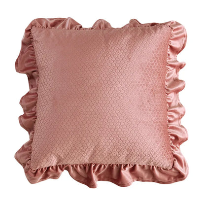 Jacquard Ruffle Cushion Cover Velvet Sofa Cushion Pillow Cover