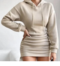 Cozy Hood Long Sleeve Dress