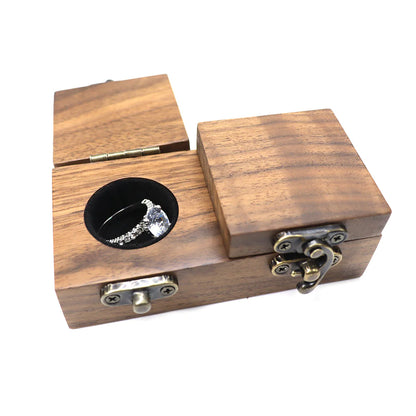 Double-Cover Walnut Box with Wooden Lock