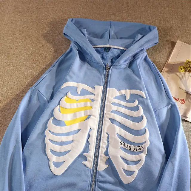 Y2K Rhinestone Skeleton Hoodies